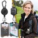 thumbnail image 2 of Heavy Duty Retractable Keychain Badge Holder with Lanyard - Outdoor Tactical ID Badge Reel for Work and ID Cards, 2 of 5