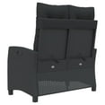 thumbnail image 3 of vidaXL Banc de Jardin Inclinable avec Coussins en Rotin Poly Noir, 3 of 5