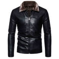 thumbnail image 4 of CHEEREAM Mens Faux Shearling Rancher Bomber Jacket Sheepskin Leather Warm Duffle Trench Coat Warm Wool Lined Mountain Faux Jackets Black 3XL, 4 of 4