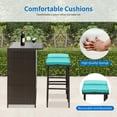 thumbnail image 3 of FDW Outdoor Furniture Set Wicker Bistro Set 3PCS Patio Bar Set with Two Stools for Patio Backyard Balcony,Blue Cushion, 3 of 7