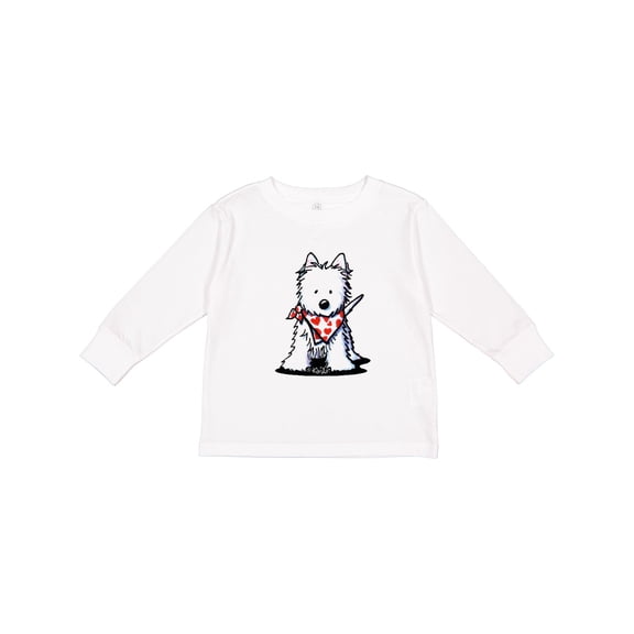 Inktastic Westie In Bandana Boys or Girls Long Sleeve Toddler T-Shirt