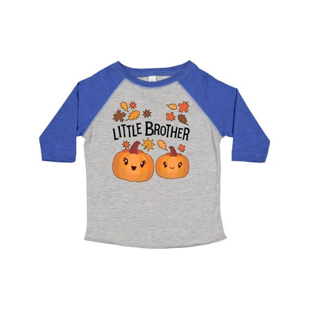 

Inktastic Little Brother Pumpkins with Fall Leaves Gift Toddler Boy Girl T-Shirt