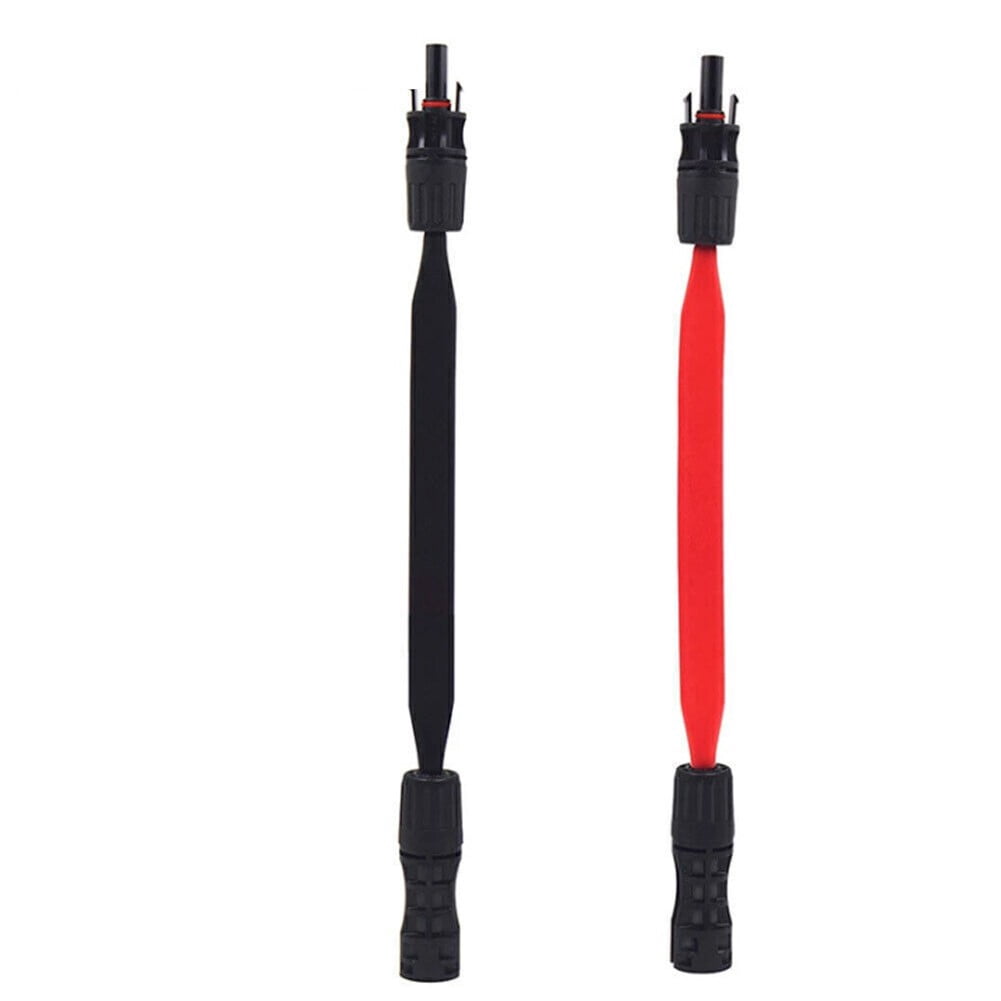 Super Flat Solar Cable Connector, Balcony Photovoltaic Solar Extension Wire with Male and Female Connectors Solar Panel Adaptor for RV Solar Panels, 1Pair
