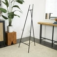 thumbnail image 3 of DecMode 20" x 56" Black Metal Tall Adjustable Floor 3 Tier Easel, 1-Piece, 3 of 15
