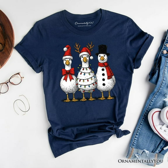 Vintage Christmas Silly Goose T-Shirt, Snowman Spoof Winter Tee
