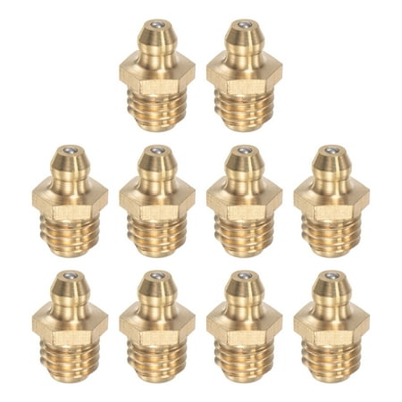 

Uxcell Brass Straight Hydraulic Grease Fitting Accessories M10 x 1.5mm Thread 10 Pack