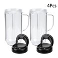 thumbnail image 1 of LOVEVER 4Pcs  Blender Cups Replacement Parts of Food-Grade Plastic Stainless Steel Lids Dishwasher Safe Leak-Proof BPA-Free  Convenient Spout Blender Cup, 1 of 5