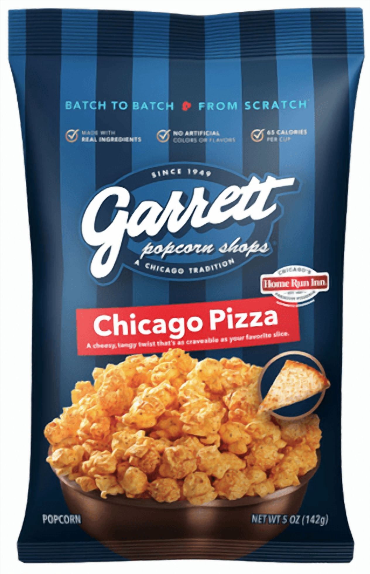 (3 pack) Garrett Popcorn Shops Authentic Chicago Pizza Flavor Popcorn, 5 oz - Contains Wheat and Milk, Gluten-Free, Non-GMO