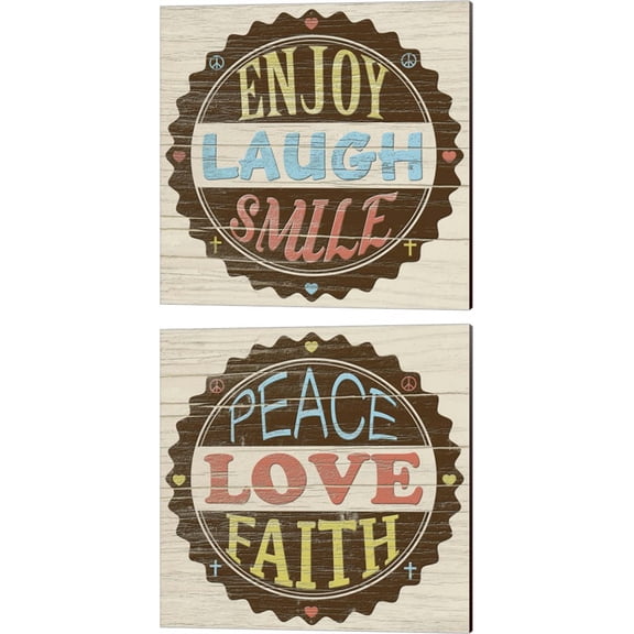 Great Art Now Seal of Laughter & Love by Alonzo Saunders 2 Piece Canvas Art Set Each 14W x 14H