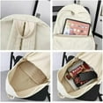 thumbnail image 4 of LHSHID Preppy Corduroy Backpack Large Aesthetic Backpack Fit 15.6 inch Laptop College Backpack Cute Book Bag Casual Daypack (White,One Size), 4 of 7