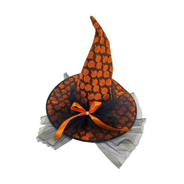 Sombrero De Bruja De Halloween, Accesorio Para La Cabeza Con Lazo Para Fotos, Color Naranja