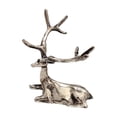 thumbnail image 1 of Escultura de ciervo, estatua de animal, regalo de escritorio, centro de mesa, decoración de oficina, coleccionable, adorno para el día de San Valentín Plata oscura, 1 of 8