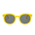 thumbnail image 2 of Kids Round Sunglasses UV Protection, Retro Thick Full Rim Frame Resin PC Material Lightweight Children Eyewear for Daily Wear Outdoor Play Yellow, 2 of 2