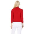 thumbnail image 6 of YEMAK Women's Classic 3/4 Sleeve Open Front Cropped Bolero Cardigan MK3558 (S-XL)-WHITE-L, 6 of 7