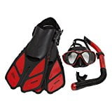 National Geographic™ Snorkeler EZ-KIK Split Fin Set Red S/M 4.5-8.5
