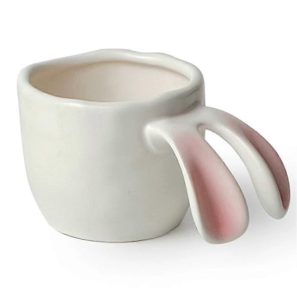 Rabbit Ceramic Cup Mug,Cute Cartoon Bunny Handmade Figurine Mugs,Easter Gifts