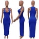 thumbnail image 3 of Vestidos largos ajustados de punto para mujer, escote en V profundo, sin mangas, ajustados, informales, elegantes, para fiesta y club, vestidos sexys para mujer, 3 of 5