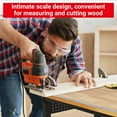 thumbnail image 3 of 48" Height Adjustable Rolling Workbench - Oak Wood Work Table with 4 Lockable Casters for Garage, Workshop & Office, 3 of 6