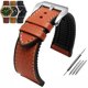 thumbnail image 3 of Correa de reloj de piel italiana + base de silicona de 20 mm, 22 mm y 24 mm para Omega Breitling Avenger, correa de caucho resistente al agua para hombre, 3 of 5