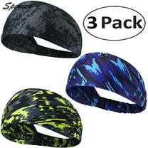 Spencer 3 Pack Men Women Sports Sweatband Elastic Wicking Non Slip Headbands for Running Yoga Travel Fitness Headscarf "#A"