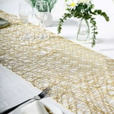 Efavormart 16" X 72" Gold Wire Nest Table Runner, Metallic String Woven ...