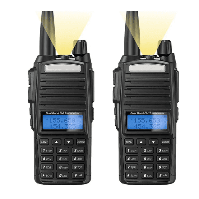 2 Radios Walkie Talkie 128 Canale 8km Bandas de frecuencia VHF/UHF Color Negro