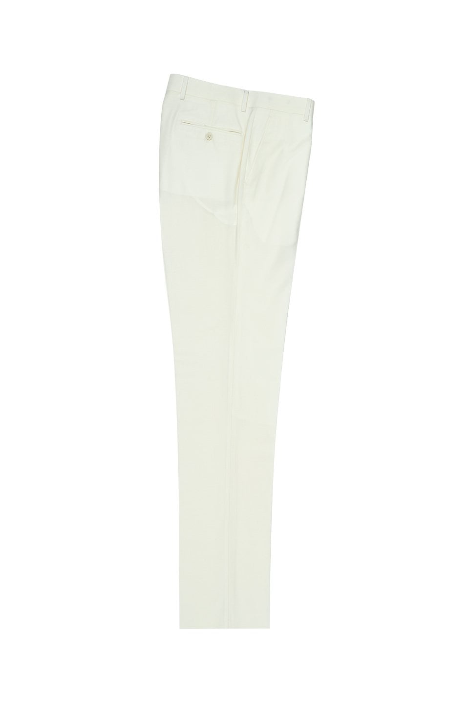 Off-White Flat Front, Pure Wool Modern Fit Dress Pants by Tiglio Luxe, Men's, Size: 36