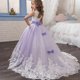 thumbnail image 3 of Vestido de niña de malla de princesa, vestido de novia de encaje con cuentas, vestido de noche para niña, 3 of 6