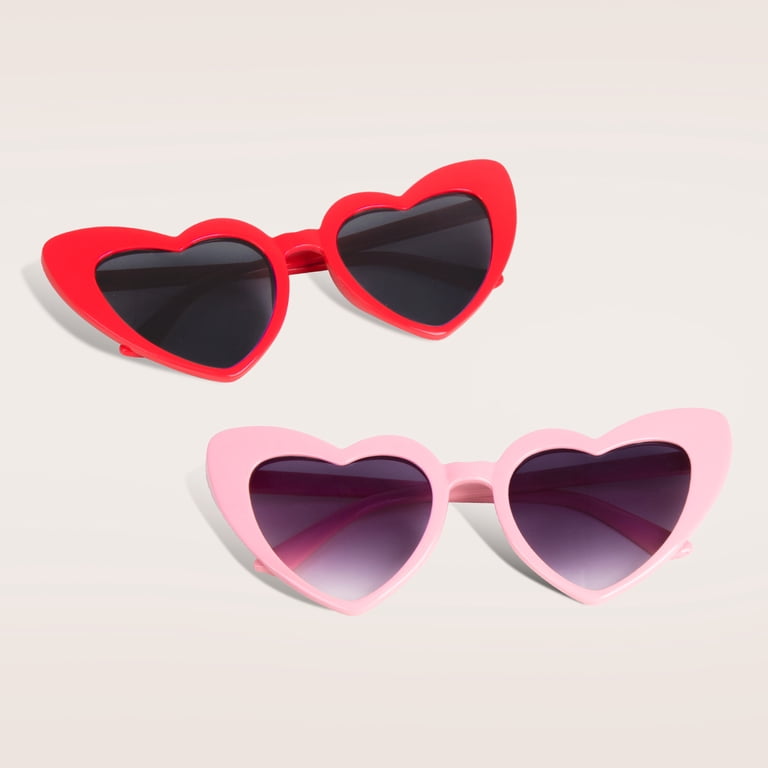 Fansbe Heart Shaped Sunglasses for Women, Vintage Cat Eye  display picture 2