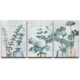 thumbnail image 3 of PixonSign Canvas Print Wall Art Set Forest Fern Leaf Trio Floral Wilderness Watercolor Modern Art Chic Group Relax/Calm Multicolor Pastel for Living Room, Bedroom, Office - 24"x36"x3, 3 of 5