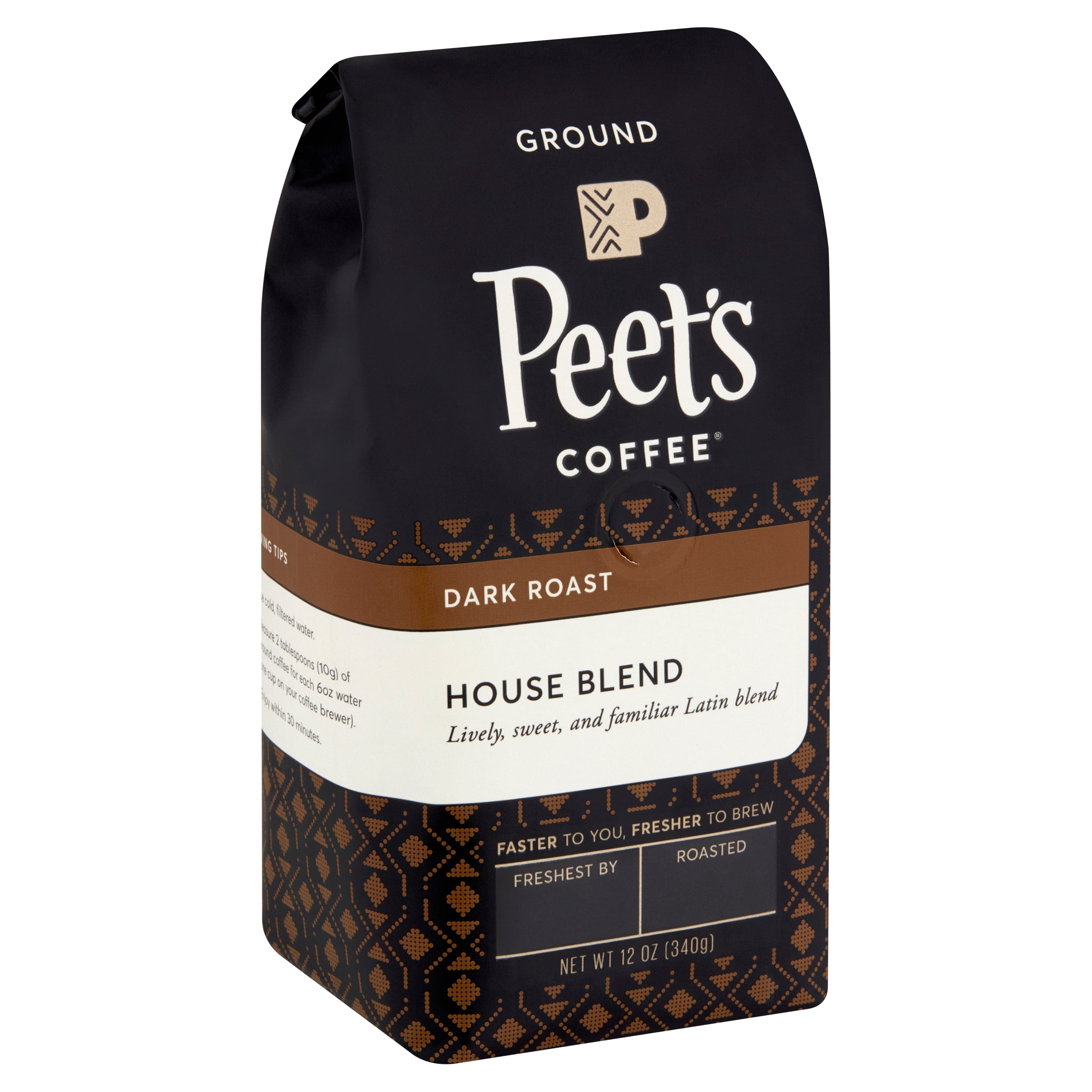 Peet's Coffee House Blend Dark Roast Ground Coffee, 12 oz