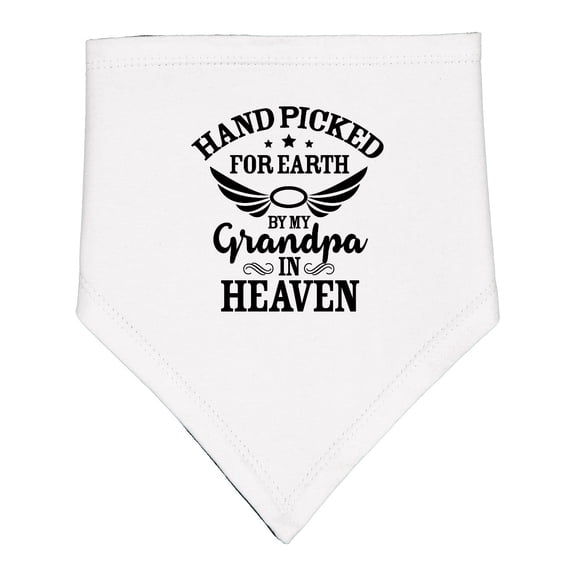 Inktastic Handpicked for Earth by My Grandpa in Heaven Angel Wings Baby Bandana Bib
