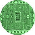 thumbnail image 1 of Ahgly Company Indoor Round Geometric Emerald Green Traditional Area Rugs, 3' Round, 1 of 4