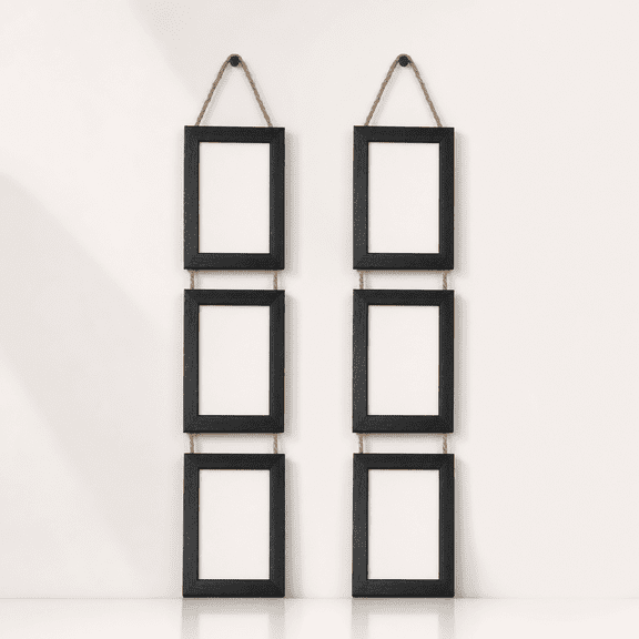 Black 4x6-3 Opening Picture Frames Collage Wall Display
