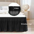 thumbnail image 5 of PiccoCasa Polyester Brushed Bed Skirt with Elastic Dust Ruffles 16" Drop, King Black, 5 of 8