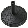 12.75" Black Celtic Knot Resin and Marble Outdoor Patio Umbrella Base