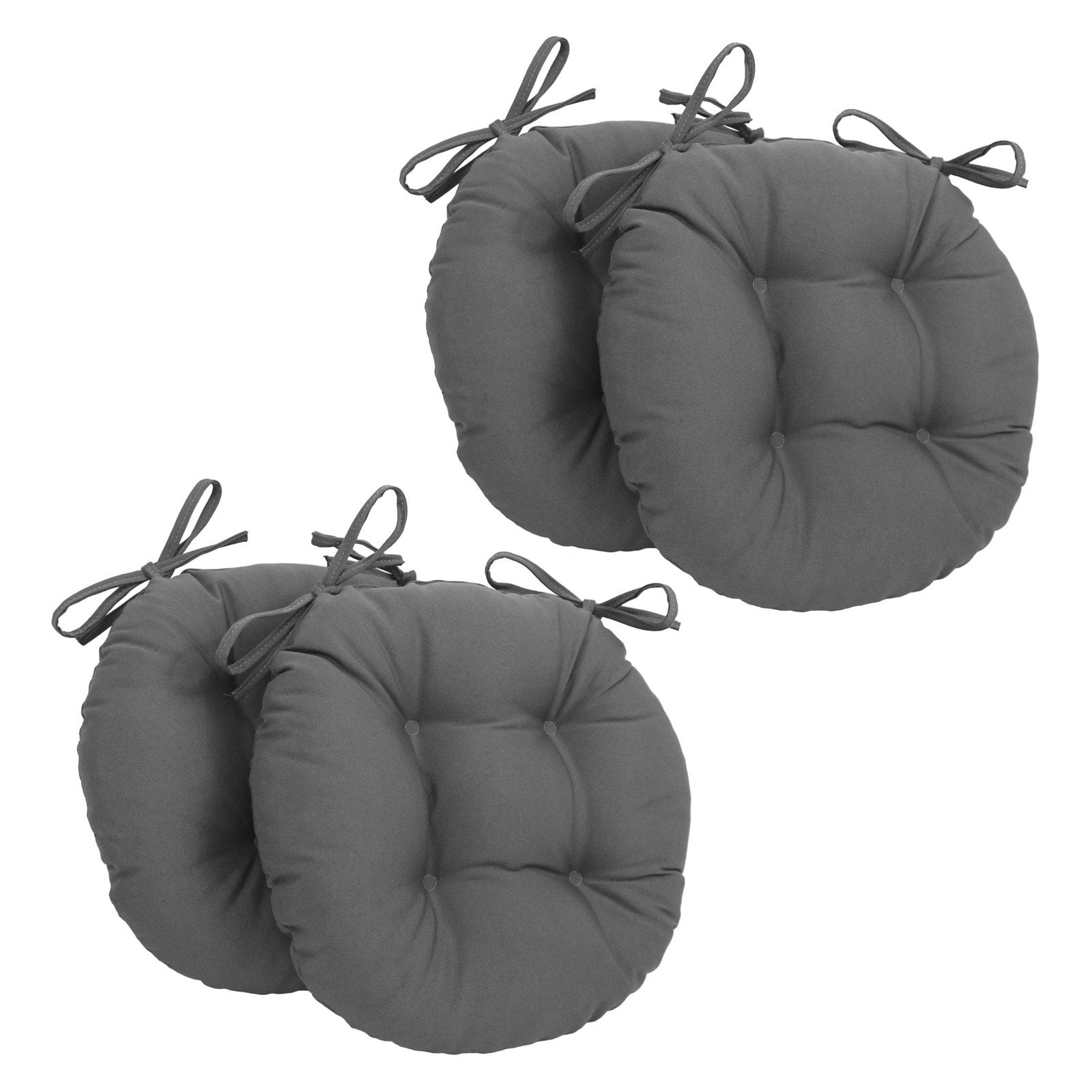 16 Inch Solid Twill Round Tufted Chair, 16 Inch Round Outdoor Chair Cushions