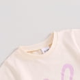 thumbnail image 5 of Bagilaanoe 2Pcs Baby Girl Easter Clothing Sets Toddler Letter Print Short Sleeve T-shirt Tops + Flare Trousers 6M 12M 18M 24M 3T 4T Kids Summer Pants Set, 5 of 9