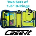 thumbnail image 5 of Case-it The Dual 2-in-1 Zipper Binder - Two 1.5 Inch D-Rings - Includes Pencil Pouch - Multiple Pockets - 600 Sheet Capacity - Comes with Shoulder Strap - Monster Design Dual-101-ME, 5 of 9