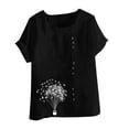 thumbnail image 4 of Lydiaunistar Summer Tops for Women Lightweight Polyester Casual Blouse, Button-Up Short Sleeve T-Shirt Perfect for Spring, Summer, and Fall Sizes SS-5XL, 4 of 4