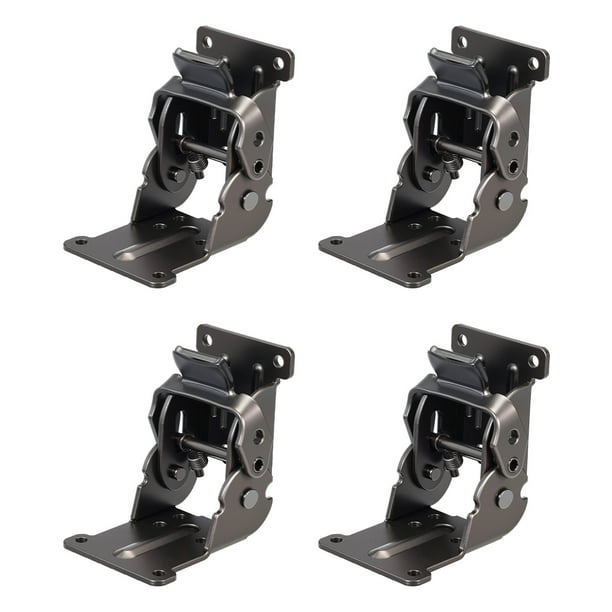 Soportes de patas de mesa plegables Uxcell, paquete de 4 bisagras de auto bloqueo de 0-90-180 grados, negro