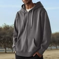 thumbnail image 2 of Hoodies,Mens Hoodie Long Sleeve Casual Hooded Sweatshirt Fashion Drawstring Design With Pocket for Daily Use,Hoodies for Men,Light Gray,L, 2 of 4