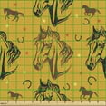 thumbnail image 2 of Ambesonne Western Fabric by the Yard Upholstery, Horse Related Items Drawing, 3 Yards, Earth Yellow Black and Umber, 2 of 5