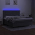 thumbnail image 5 of vidaXL Box Spring Bed with Mattress&LED Dark Gray 72"x83.9" California King Fabric, 5 of 6