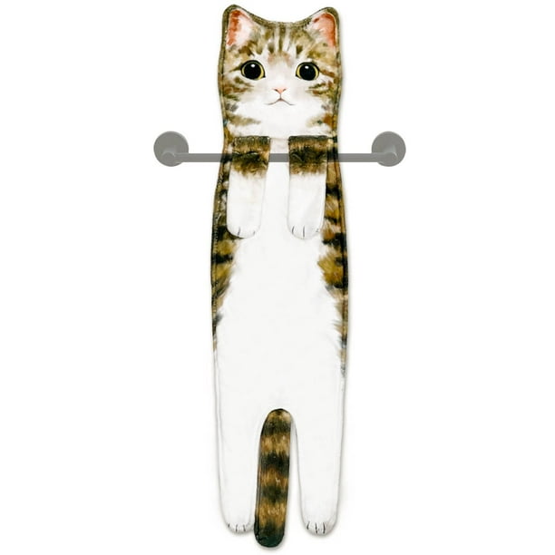 Toallas de mano Hawgiman Cute Cat de secado rápido para baño y cocina