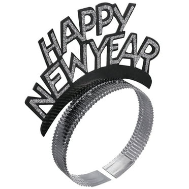 TINKSKY 12Pcs Happy New Year Hair Clips Headbands Aluminum Foil Party Decorations Tiara