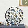 thumbnail image 4 of Yayeee Wall Clock Battery Operated 11.9" Silent Non-Ticking for Living Room, Blue Floral, 4 of 8
