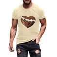 thumbnail image 2 of Gamivast Men's Athletic Shirts Heart Football Stitching Crew Neck Short Sleeve Workout Shirts Gym Shirts Moisture Wicking Performance Fabric Activewear, 2 of 5