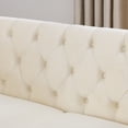 thumbnail image 2 of Newest 58.8" Chesterfield Loveseat for Bay Window & Dressing Room, Tufted Velvet Sofa with Nailhead Trim, Beige, 2 of 6