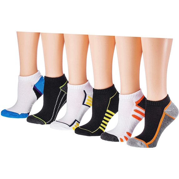 Tipi Toe Women's 6-Pack No Show Athletic Socks, Sock Size 9-11 Fits Shoe 6-9, SP19-6
